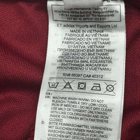 Adidas Vintage Red 3-Stripes Sporty Athletic Joggers Retro Track Pants Size XL - Picture 6 of 8